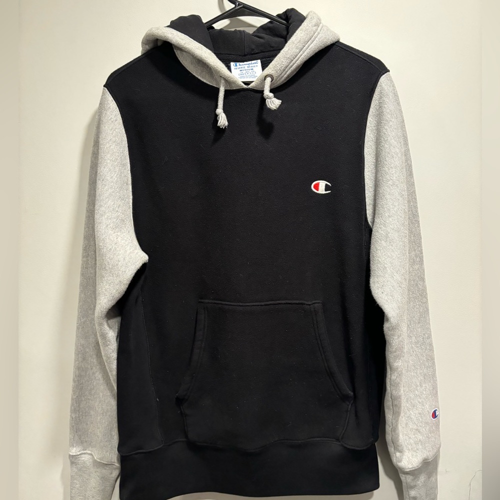 Champion Black and Grey Heavyweight Hoodie